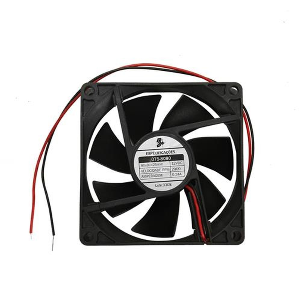Microventilador 80 X 80 X 25mm - 12V