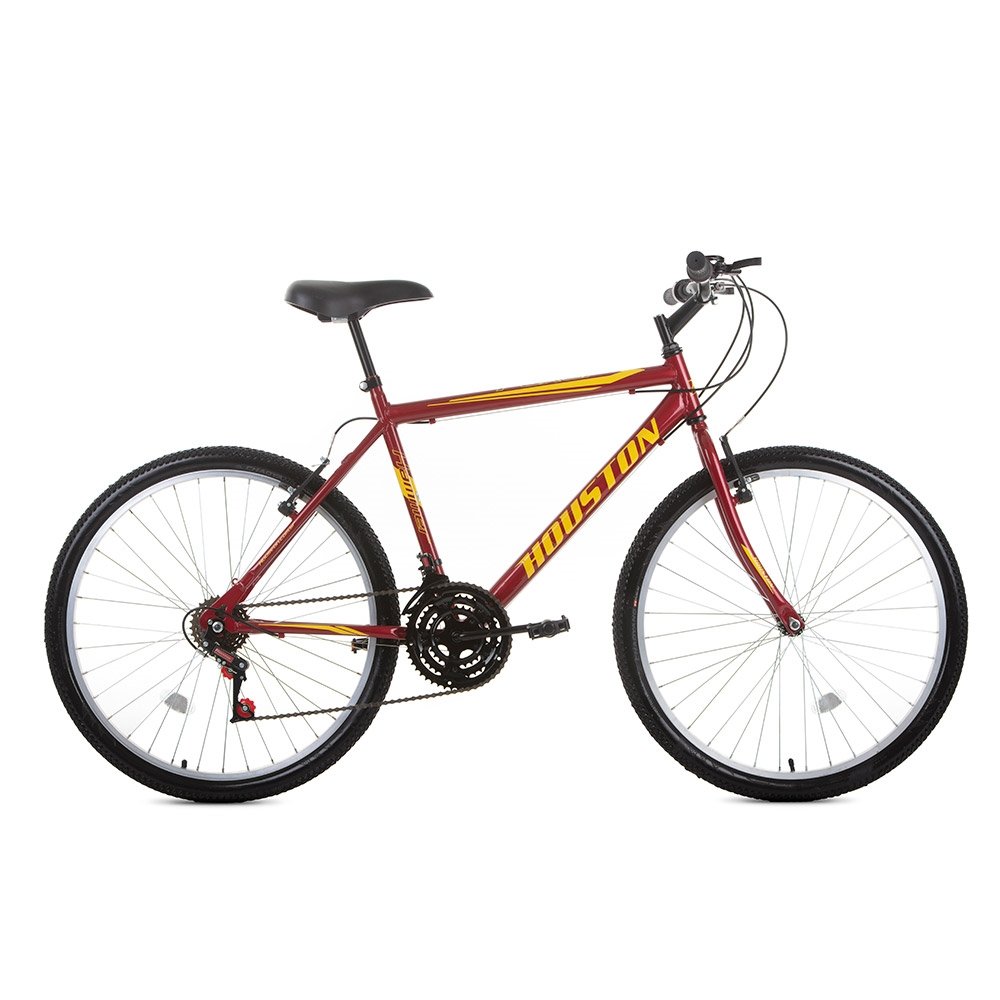 Bicicleta Adulto Houston Foxer Hammer Aro 26, 21 Marchas, Quadro de Aço Carbono, Freio VBrake, Vermelha