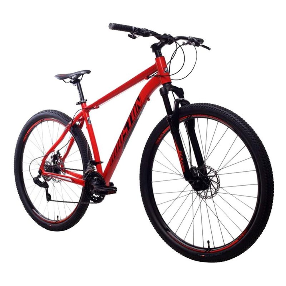 Bicicleta Adulto Houston Kamp, Aro 29, 21 Marchas, Quadro de Alumínio, Freio a Disco, Vermelho/Preto