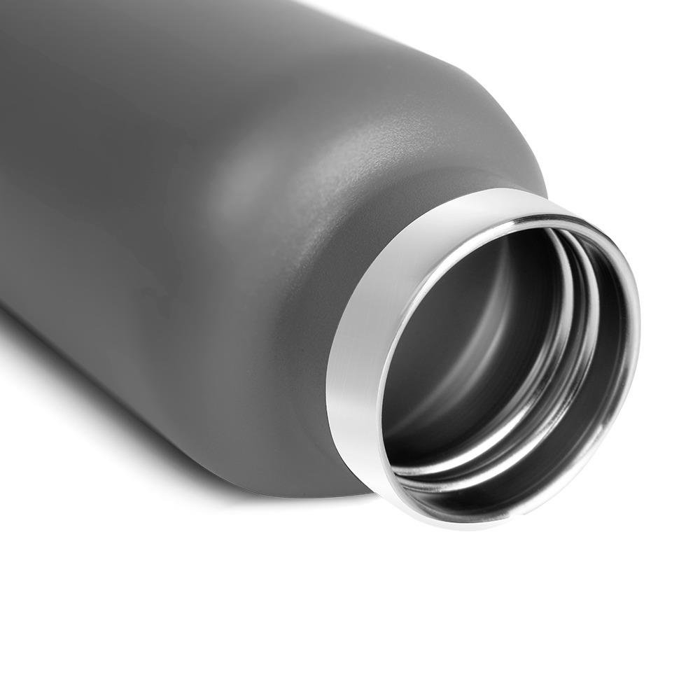 Garrafa Térmica GT Thermos Inox 750 ml para Bebidas Quentes ou Frias e Tampa com Alça - Cinza | GT