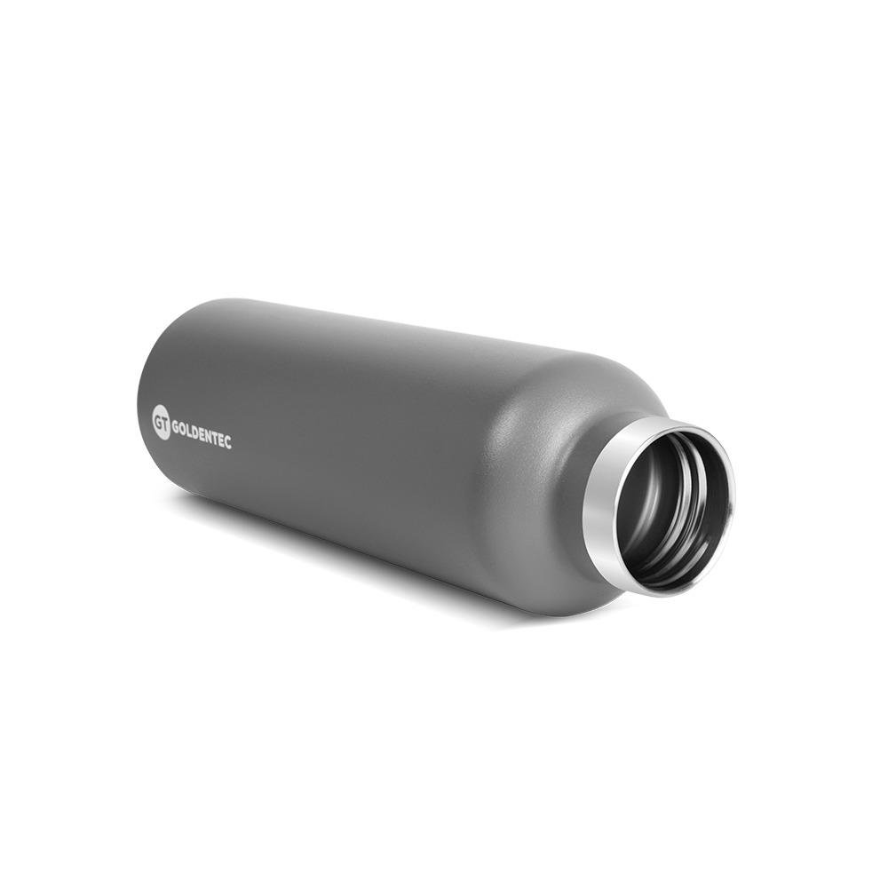 Garrafa Térmica GT Thermos Inox 750 ml para Bebidas Quentes ou Frias e Tampa com Alça - Cinza | GT