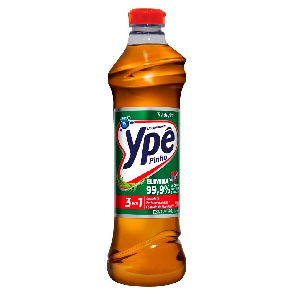 Desinfetante Ypê Pinho Tradição 500ml - Embalagem com 12 Unidades