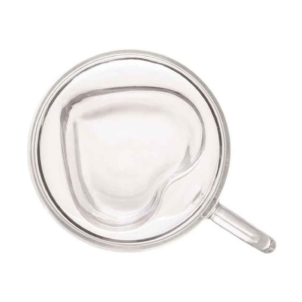 Copo Vidro Duplo Borossilicato Coração 150ml - FlexInter