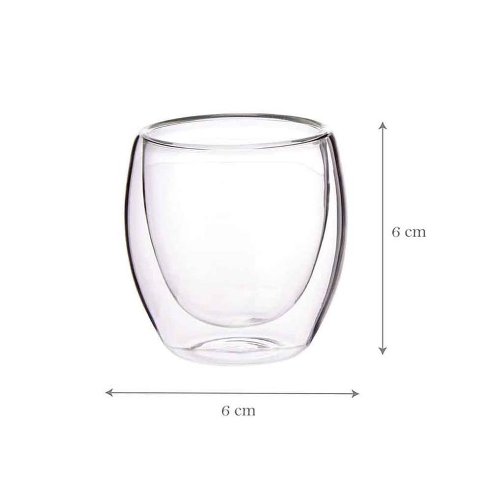 Copo Vidro Duplo Borossilicato Simple 80ml - FlexInter