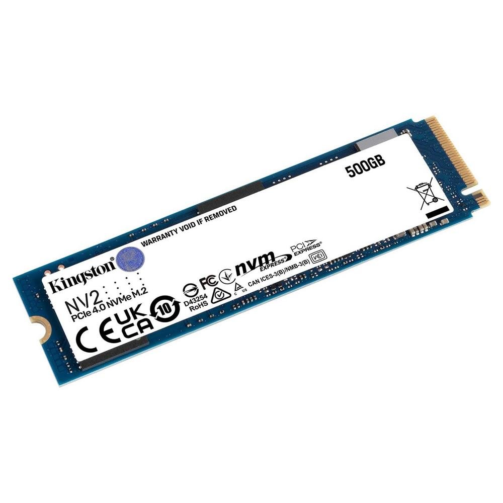 SSD Kingston NV2, 500GB, M.2, NVMe 2280, Leitura 3500MB/s, Gravação 2100MB/s