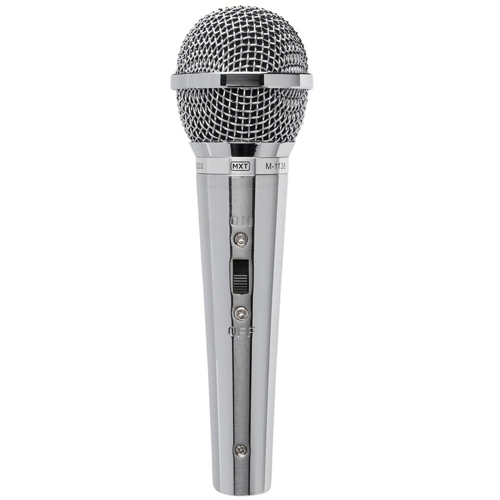 Microfone M-1138 Profissional Metal Prata Cabo 3 Metros Mxt