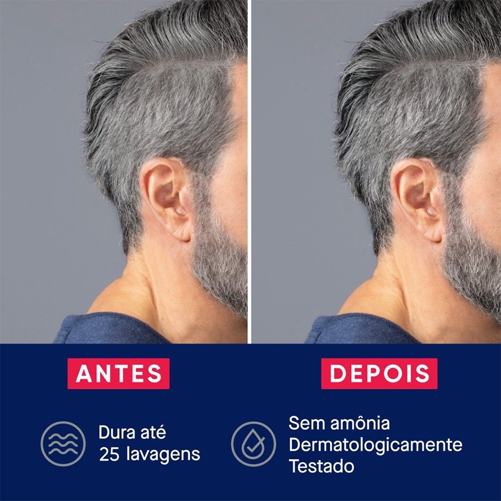 Tonalizante de Cabelo Masculino Bozzano Biocolor Homem Redução dos Grisalhos