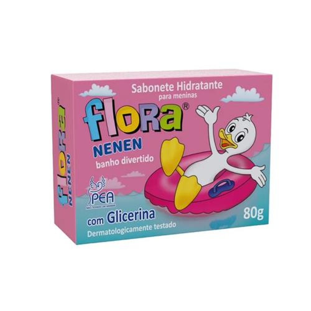 Sabonete em Barra Hidratante Flora Nenen para Meninas 80g