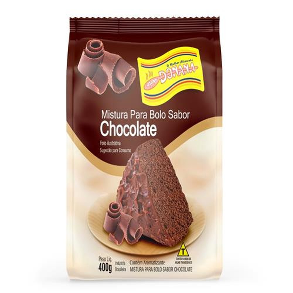 Mistura Para Bolo de Chocolate 400g Donana - Embalagem Contém 12 Unidades
