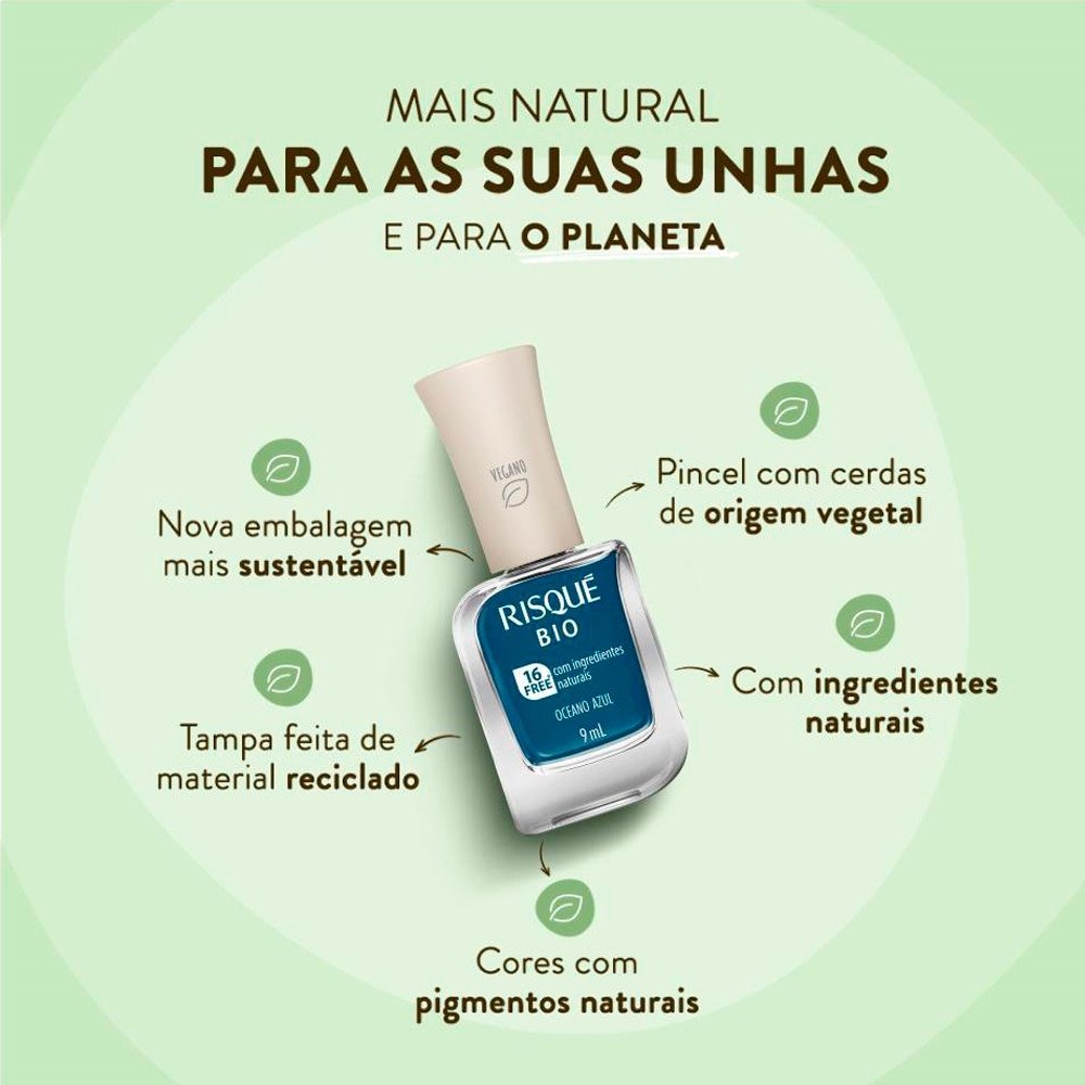 Esmalte Risqué Bio Oceano Azul 9ml