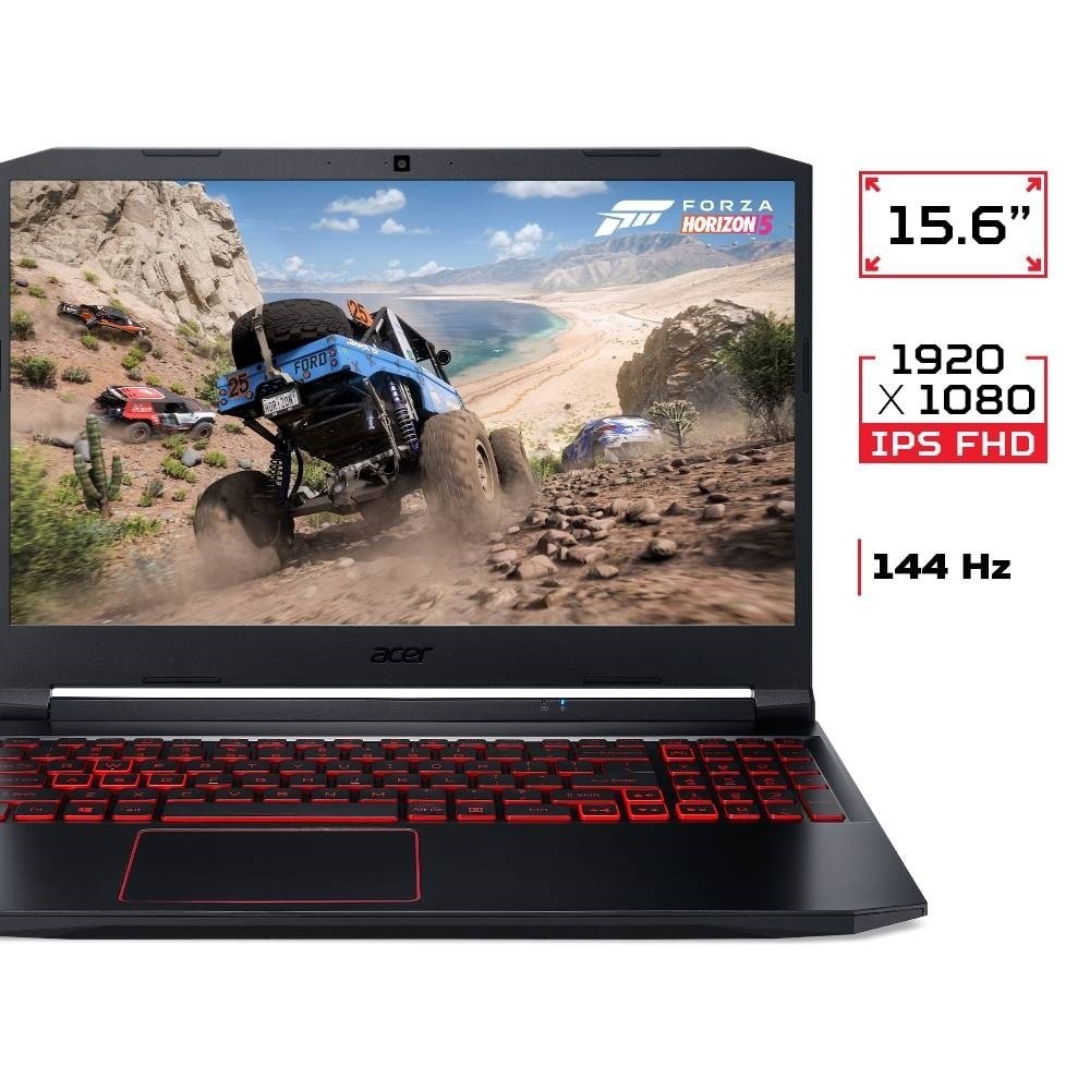 Notebook Gamer Acer Nitro 5, Tela de 15.6", AMD Ryzen 7, SSD 256GB, 8GB RAM, Windows 11, Preto/Vermelho