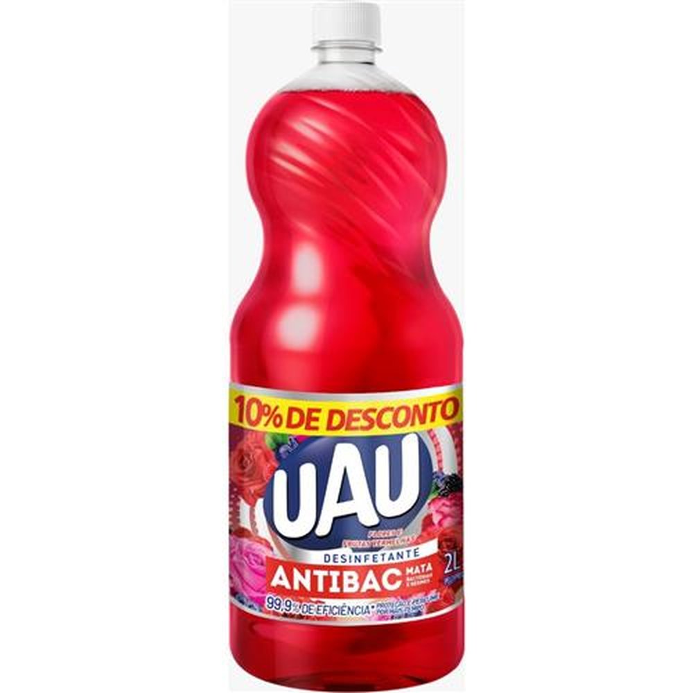Desinfetante Uau Antibac Flores Frutas Vermelhas 2L