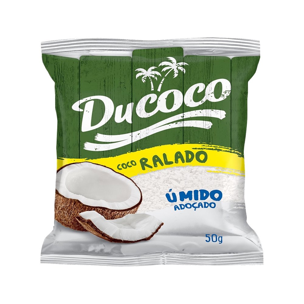 Coco Ralado Ducoco Adoçado 50g - Embalagem com 48 Unidades