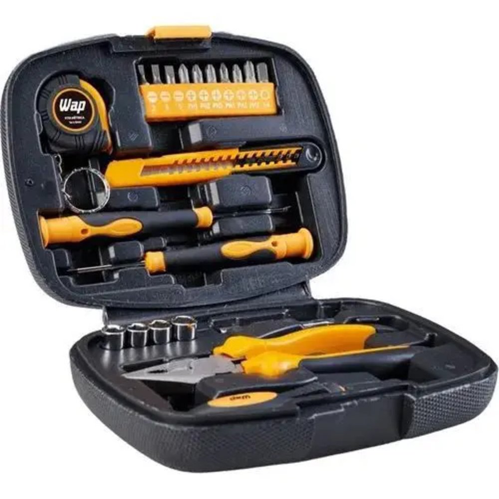 Maleta de Ferramentas WAP MKF21, com 21 Peças, Amarelo e Preto