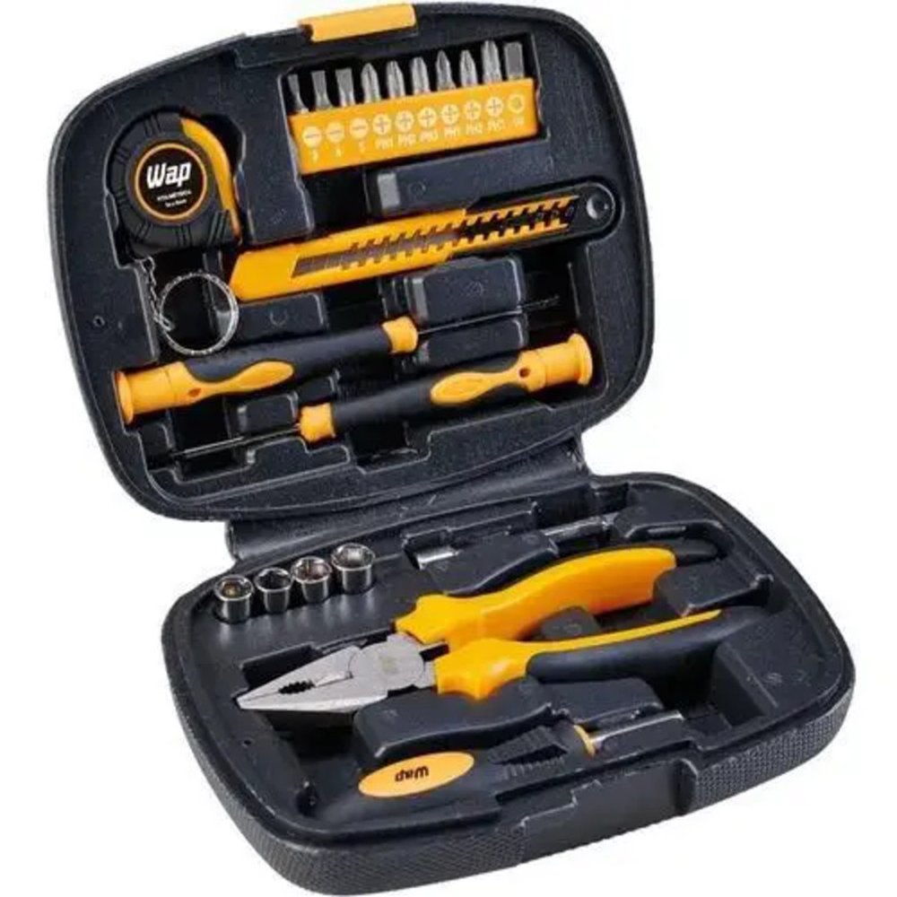 Maleta de Ferramentas WAP MKF21, com 21 Peças, Amarelo e Preto