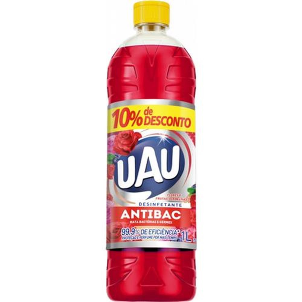 Desinfetante Uau Antibac Flores Frutas Vermelhas 1L