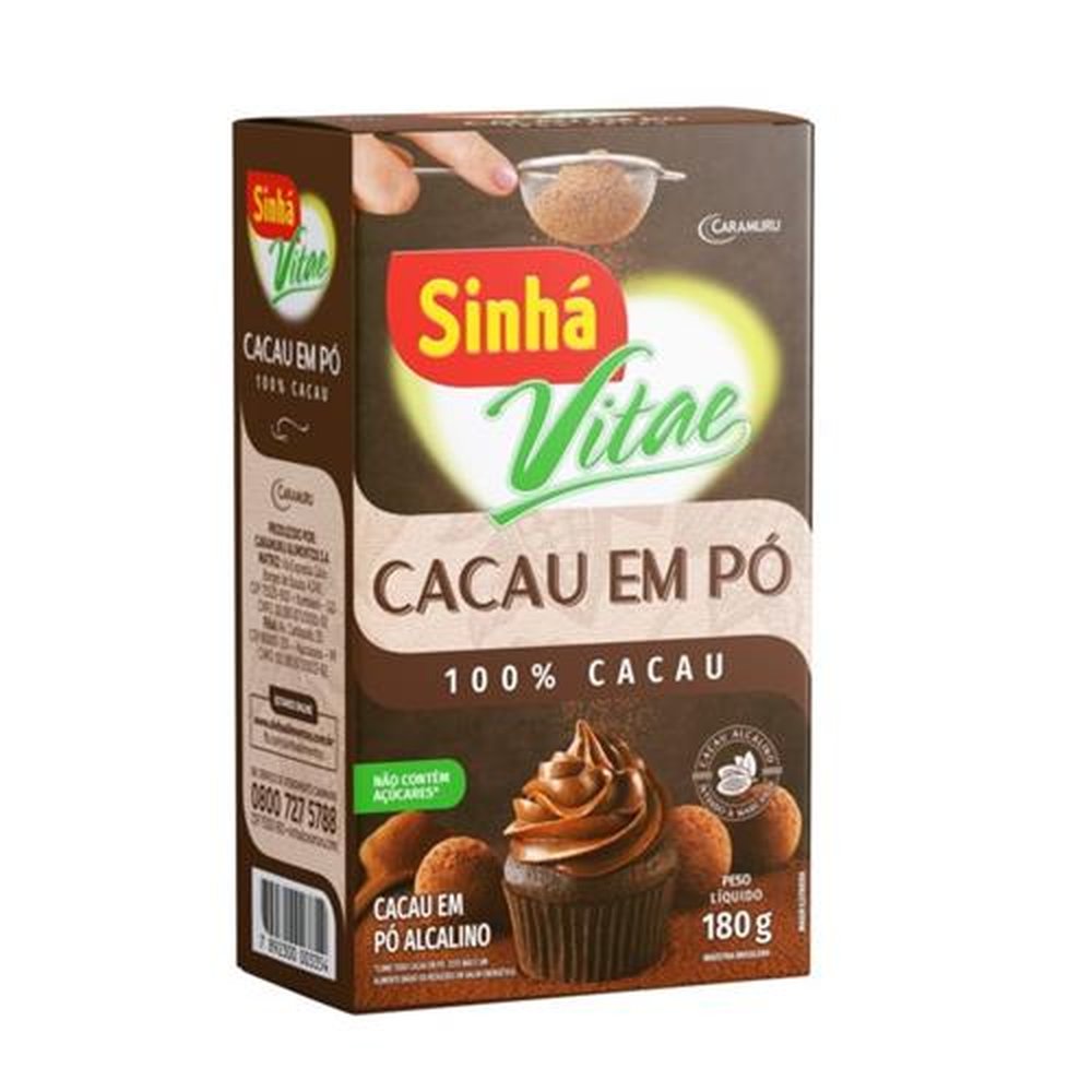 Cacau Em Po Alcalino Sinha Vitae 180G