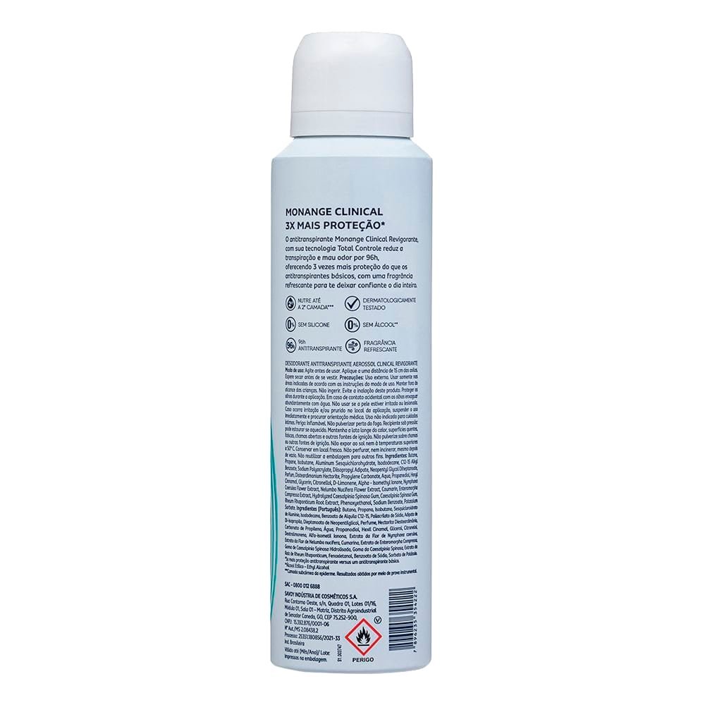 Desodorante Monange Clinical Revigorante Aerossol 150ml