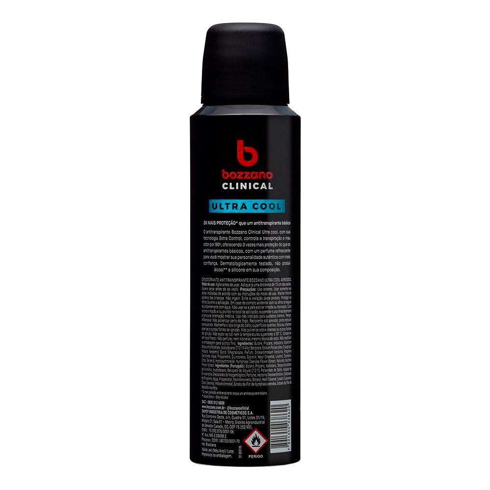 Desodorante Bozzano Clinical Ultra Cool Aerossol 150ml
