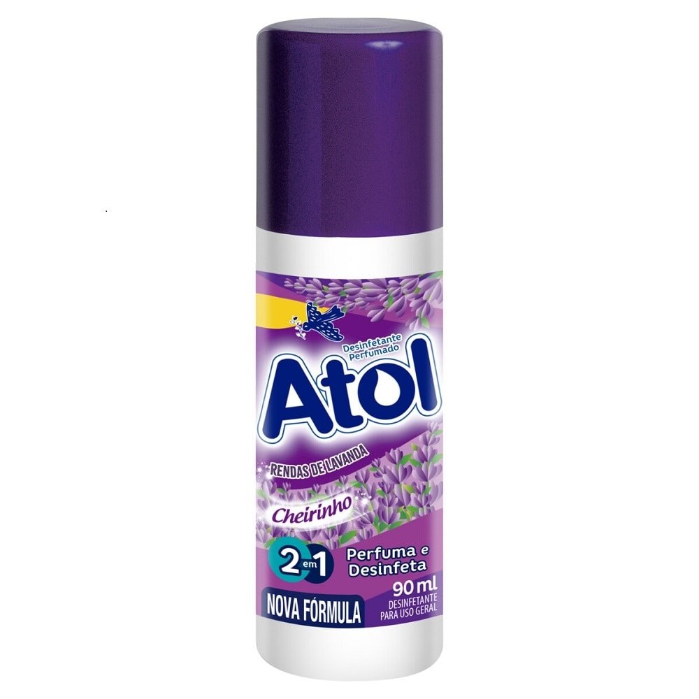 Desinfetante Atol Perfumado Rendas de Lavanda 90ml Embalagem com 24 Unidades
