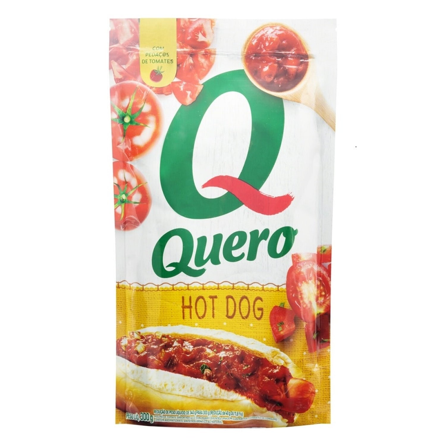 Molho de Tomate Quero Hot Dog Sachê 300g - Embalagem com 24 Unidades