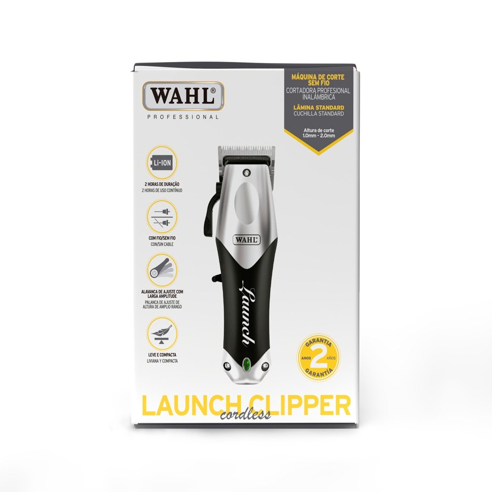 Cortador de Cabelo Wahl Launch Clipper, Íons de Lítio, Bivolt