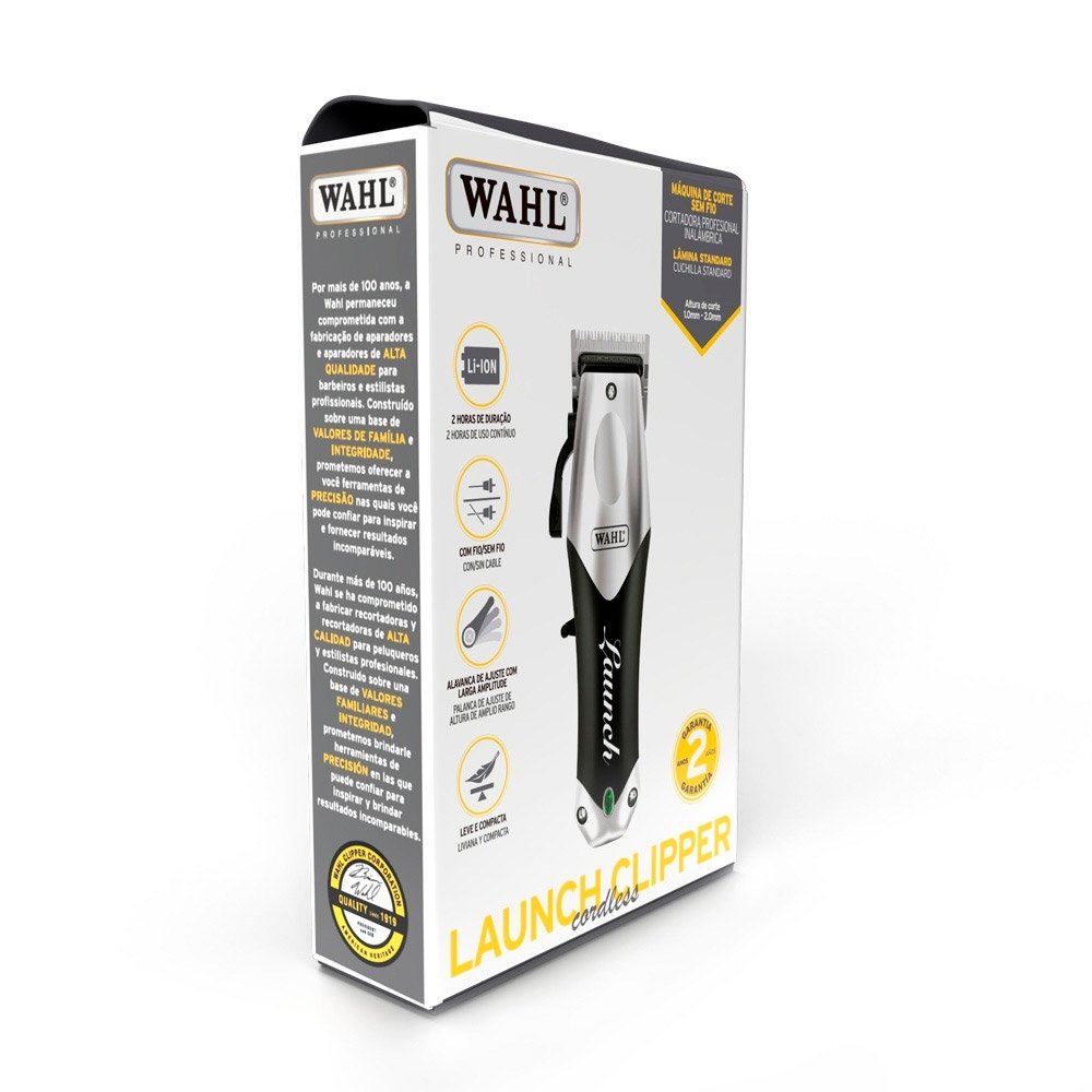 Cortador de Cabelo Wahl Launch Clipper, Íons de Lítio, Bivolt