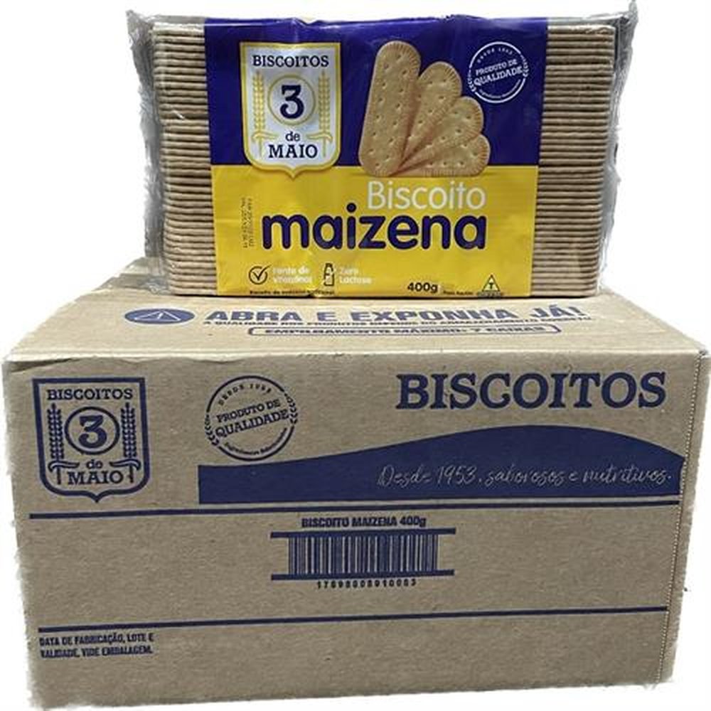 Biscoito Maizena Tres De Maio - 10X1X400G