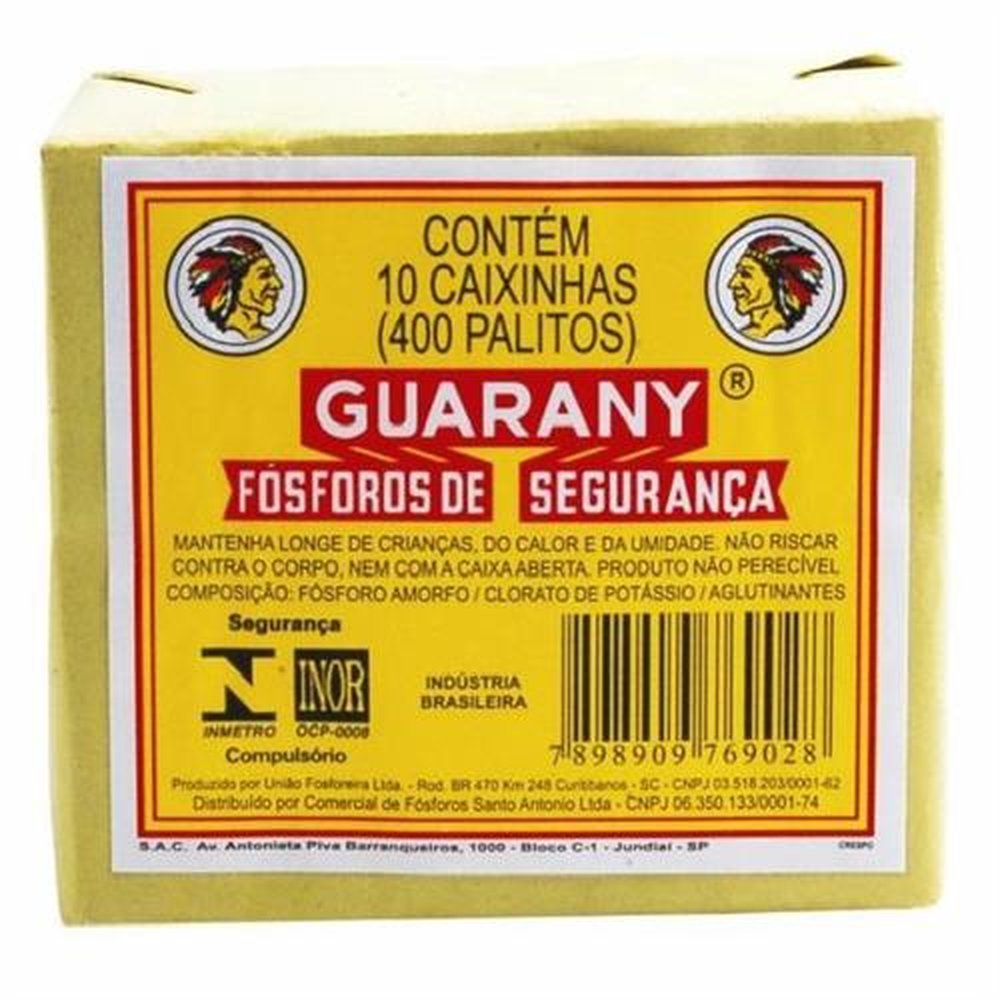 Fosforo Guarany - 20 unidades com 10 caixinhas cada