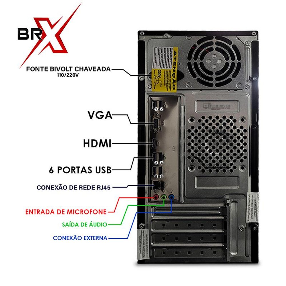 Computador PC Core i5 3470 8GB 240GB Windows 10 + Teclado e Mouse + Monitor de 20" - BRX
