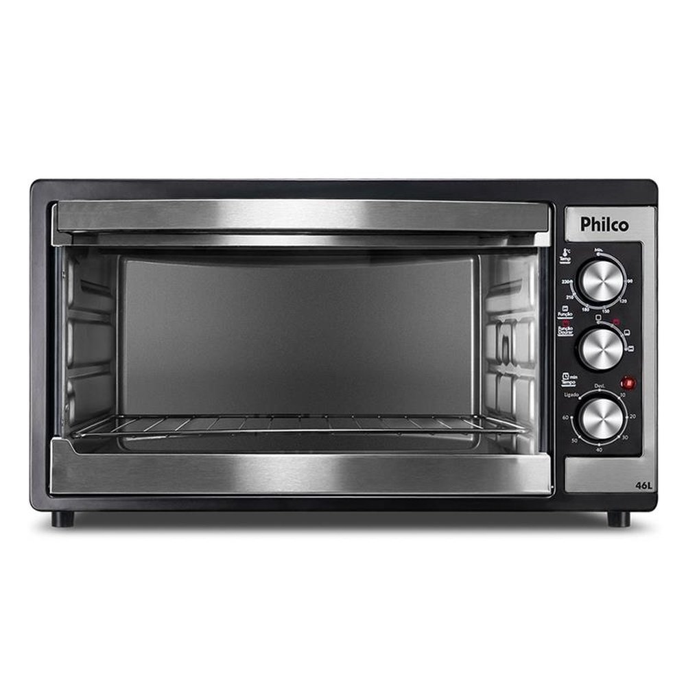 Forno Elétrico de Bancada Philco 46 Litros PFE48IP, 1500W, Timer, Preto/Inox, 220V