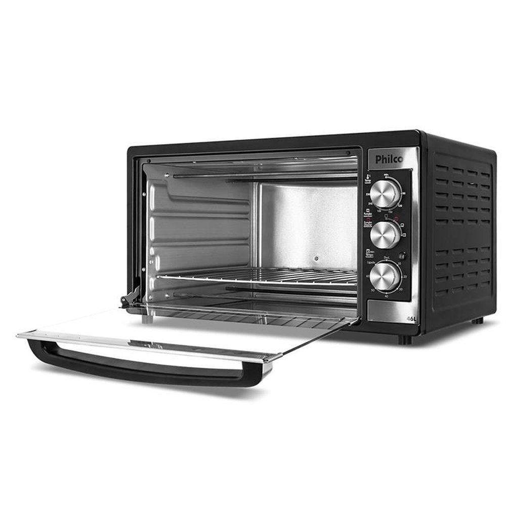 Forno Elétrico de Bancada Philco 46 Litros PFE48IP, 1500W, Timer, Preto/Inox, 220V