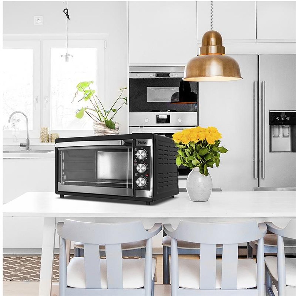 Forno Elétrico de Bancada Philco 46 Litros PFE48IP, 1500W, Timer, Preto/Inox, 220V