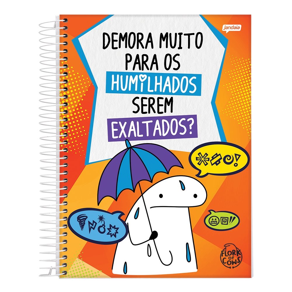 Caderno Espiral Jandaia Universitário Capa Dura Flork 1 Matéria 80 Folhas Embalagem com 4 Unidades