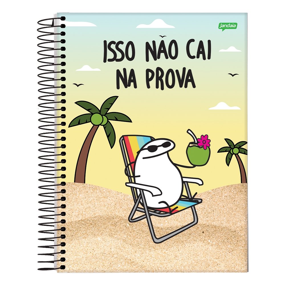 Caderno Espiral Jandaia Universitário Capa Dura Flork 1 Matéria 80 Folhas Embalagem com 4 Unidades