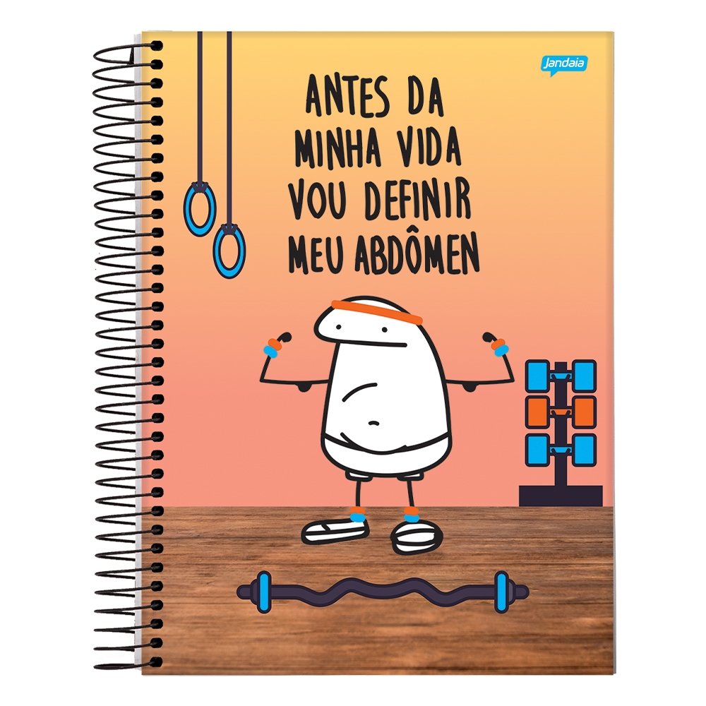 Caderno Espiral Jandaia Universitário Capa Dura Flork 1 Matéria 80 Folhas Embalagem com 4 Unidades