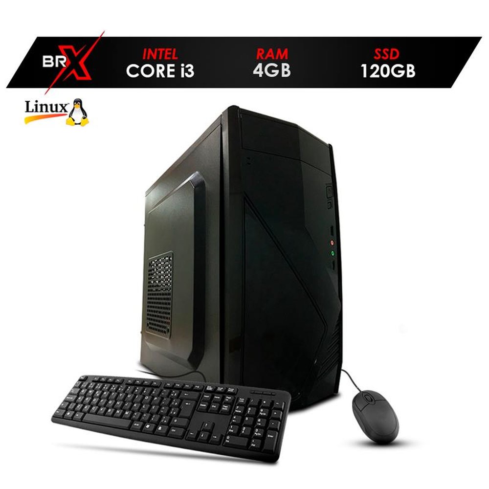Computador PC Core i3 550 4GB 120GB Linux + Teclado e Mouse - BRX