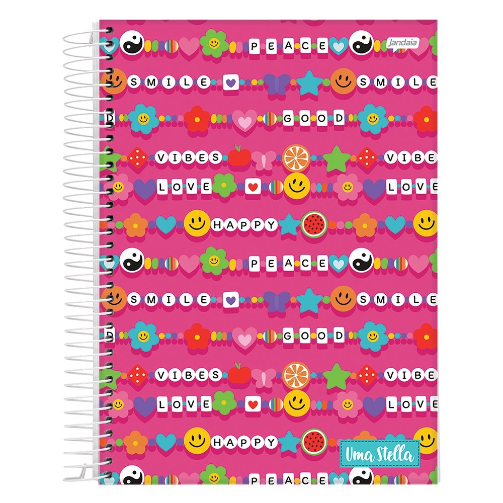 Caderno Espiral Jandáia Universitário Capa Dura, 12 Matérias, Stella, 192 Folhas - Embalagem com 4 Unidades
