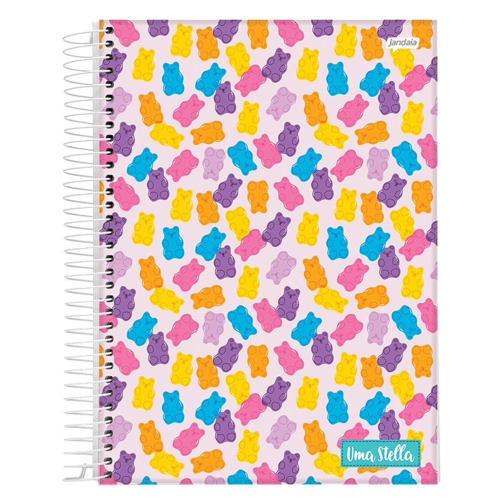 Caderno Espiral Jandáia Universitário Capa Dura, 12 Matérias, Stella, 192 Folhas - Embalagem com 4 Unidades