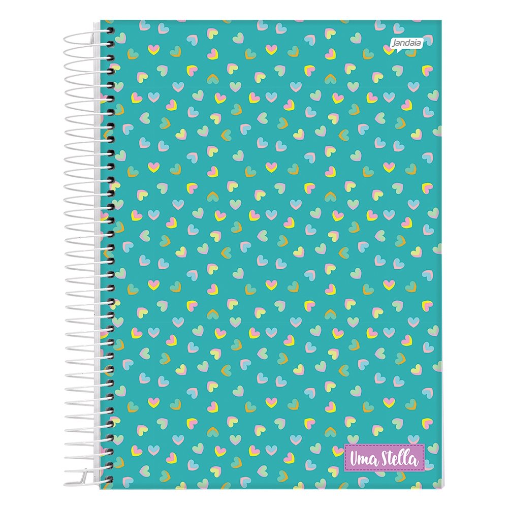 Caderno Espiral Jandáia Universitário Capa Dura, 12 Matérias, Stella, 192 Folhas - Embalagem com 4 Unidades