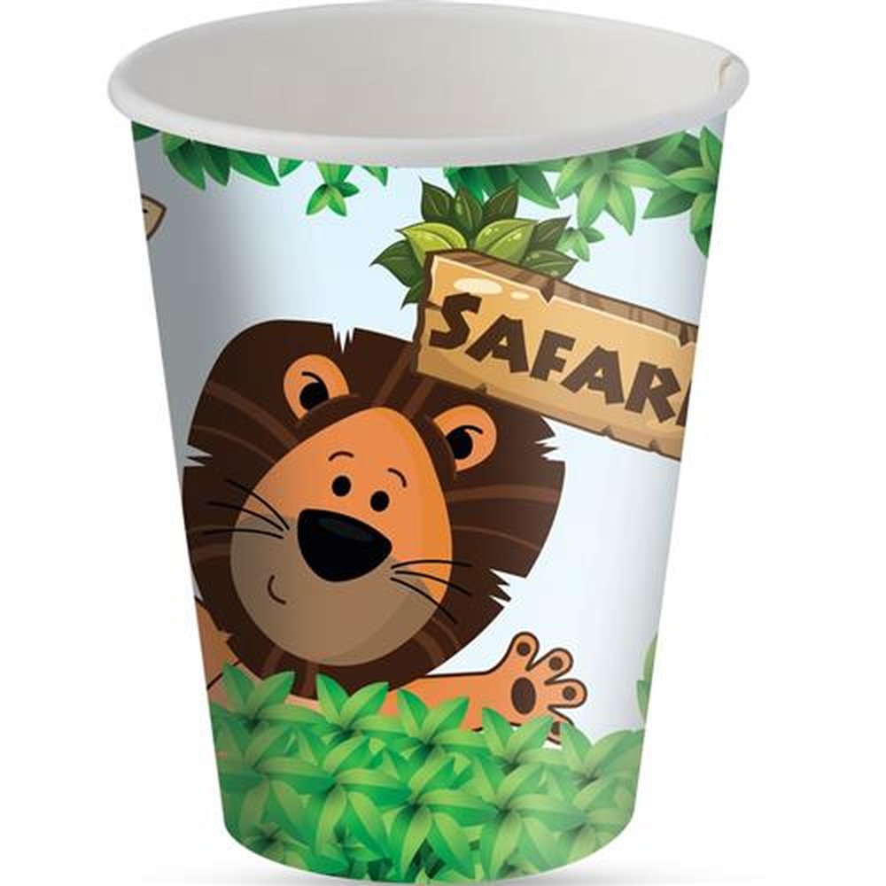 Copo Papel 200Ml Safari - Embalagem com 8 unidades.