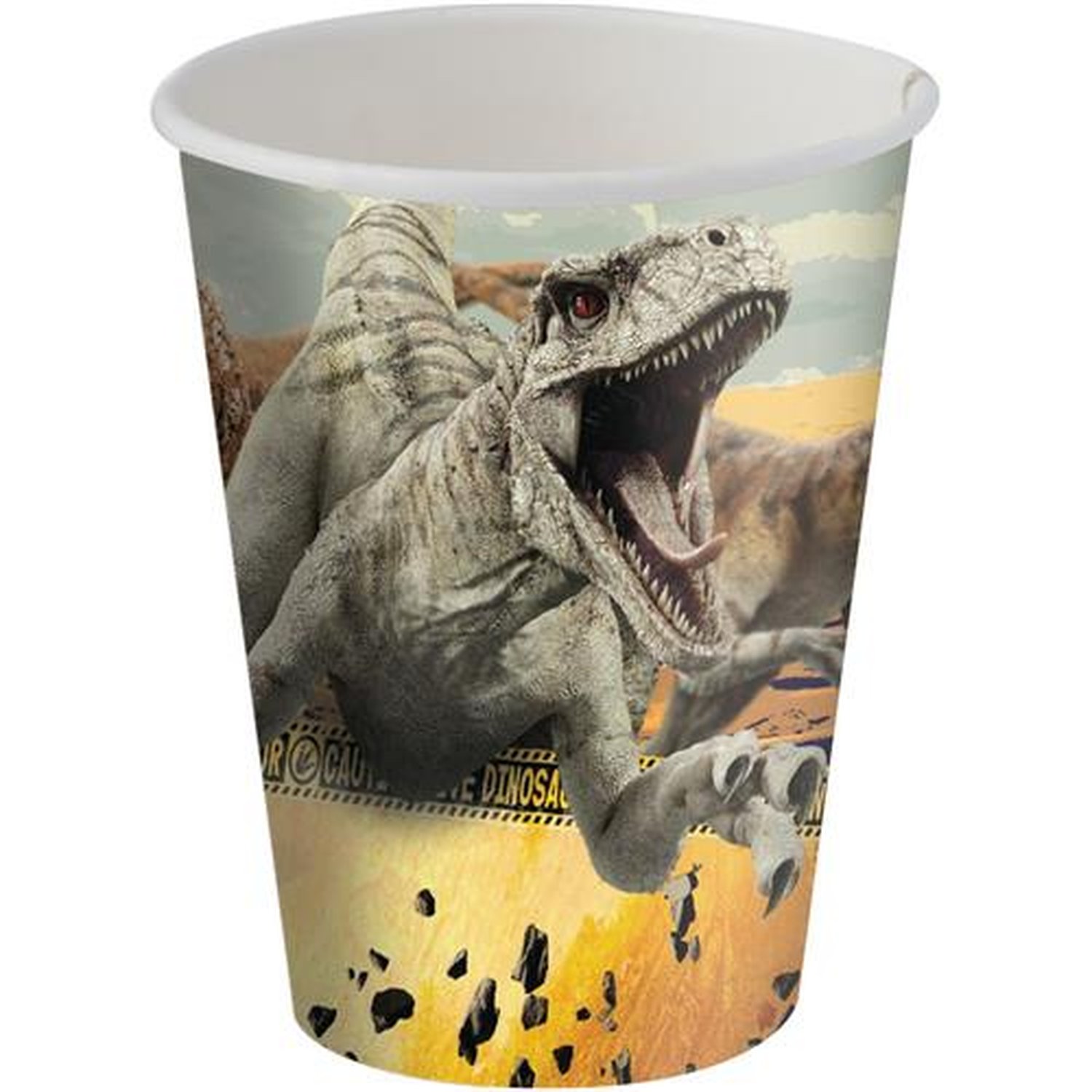 Copo Papel 200Ml Jurassic World 3 - Embalagem com 8 unidades.