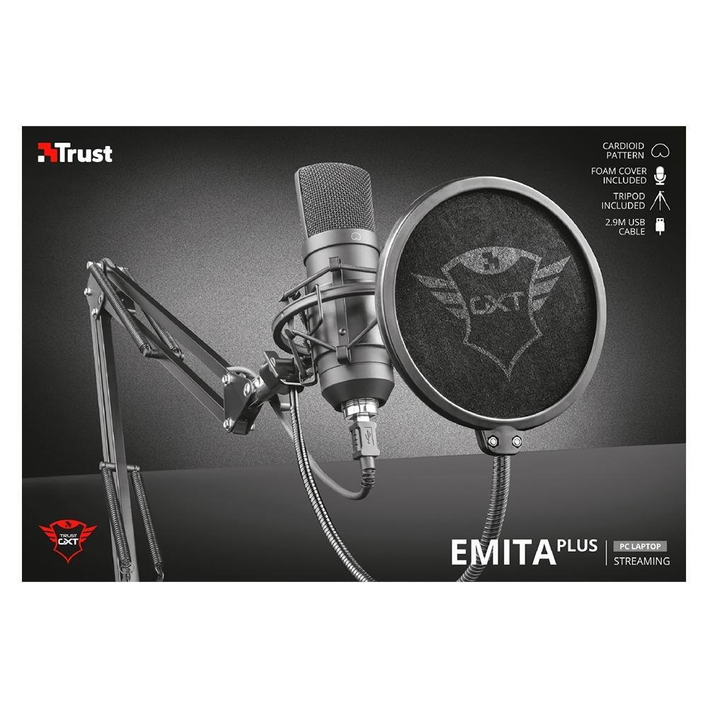 Microfone Gamer Trust GXT 252+ Emita Plus Tripe