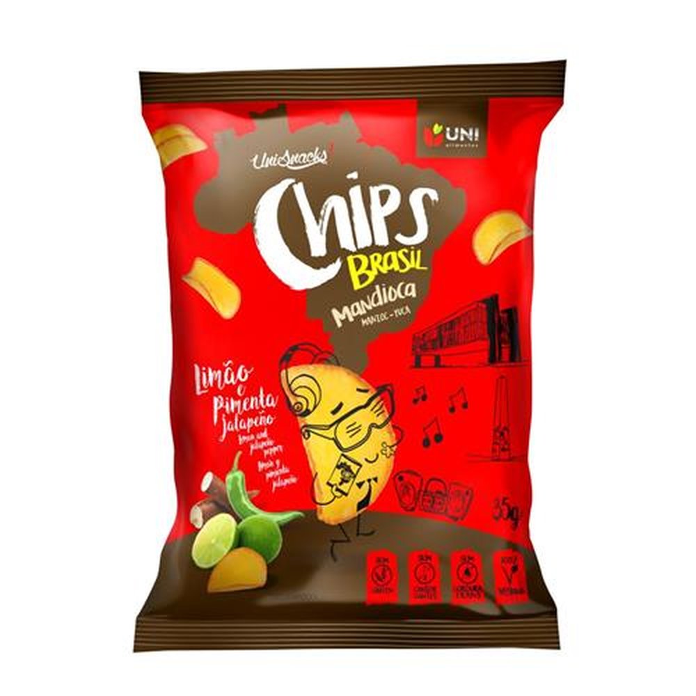 Mandioca Chips Brasil Pimenta e Limão 20X35gr