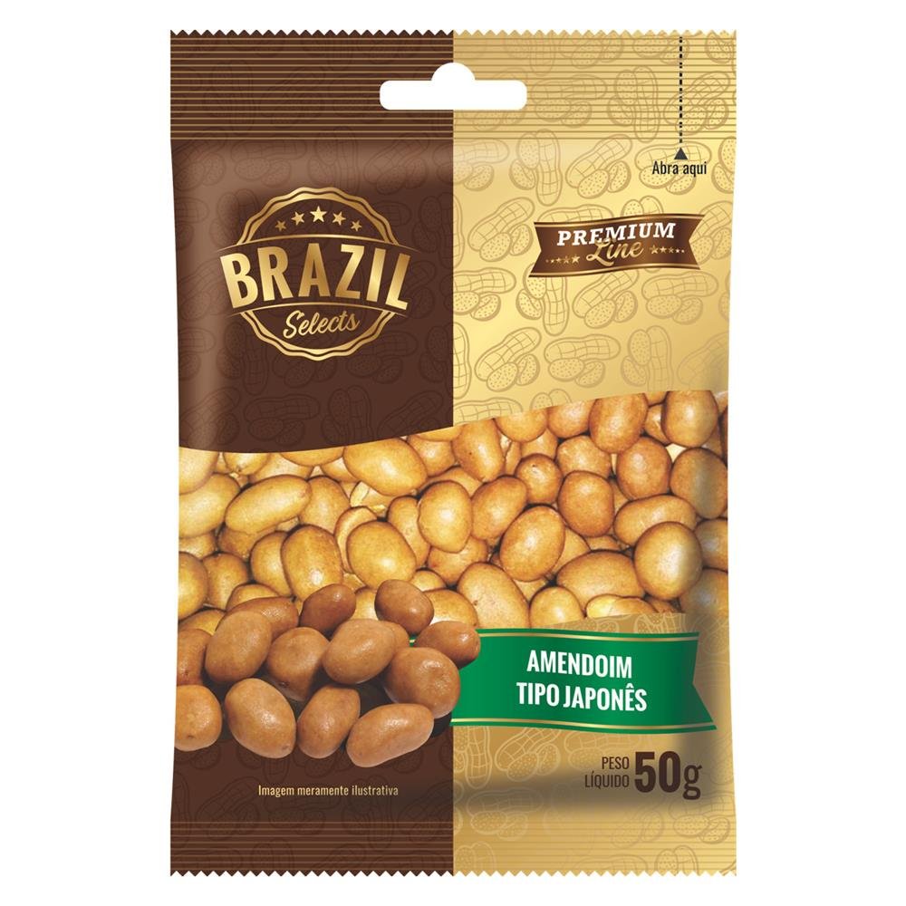 Caixa de Amendoim Tipo Japonês - Contendo 80 Sachês de 50g