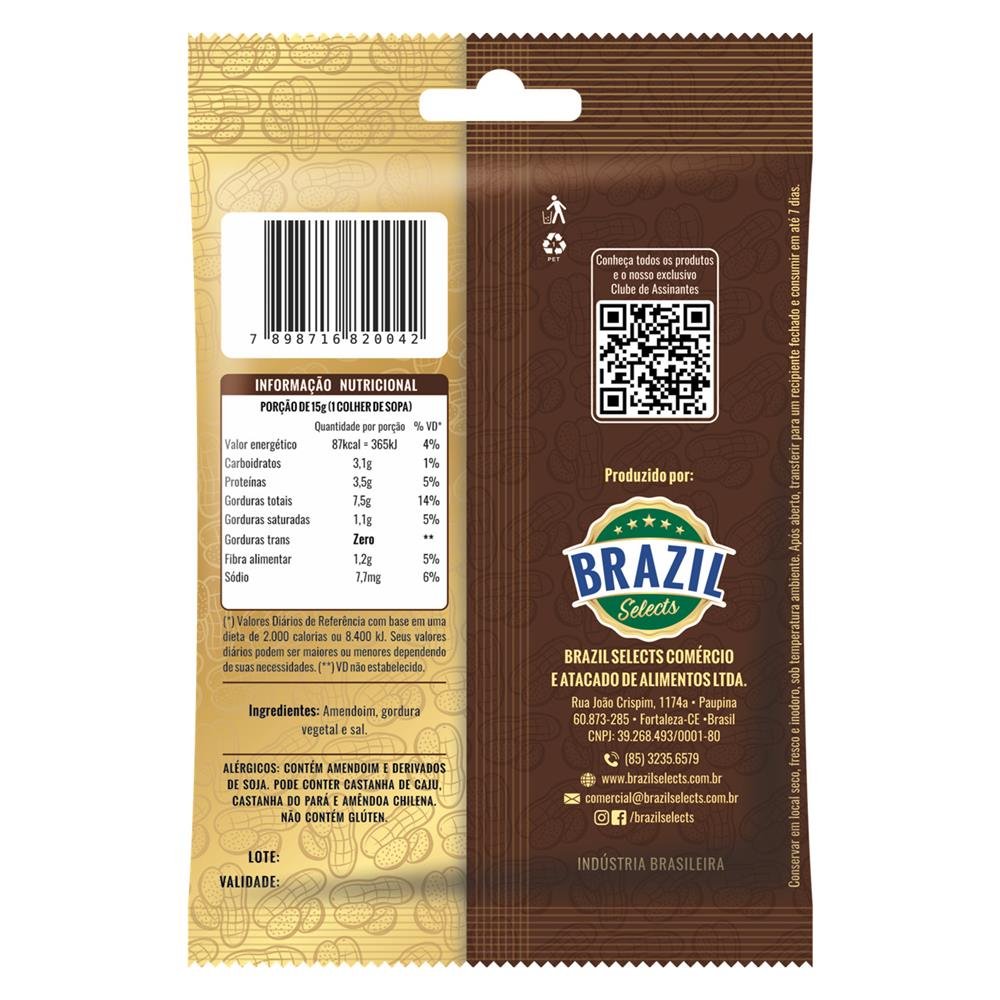 Caixa de Amendoim Torrado e Salgado - Contendo 80 Sachês de 50g