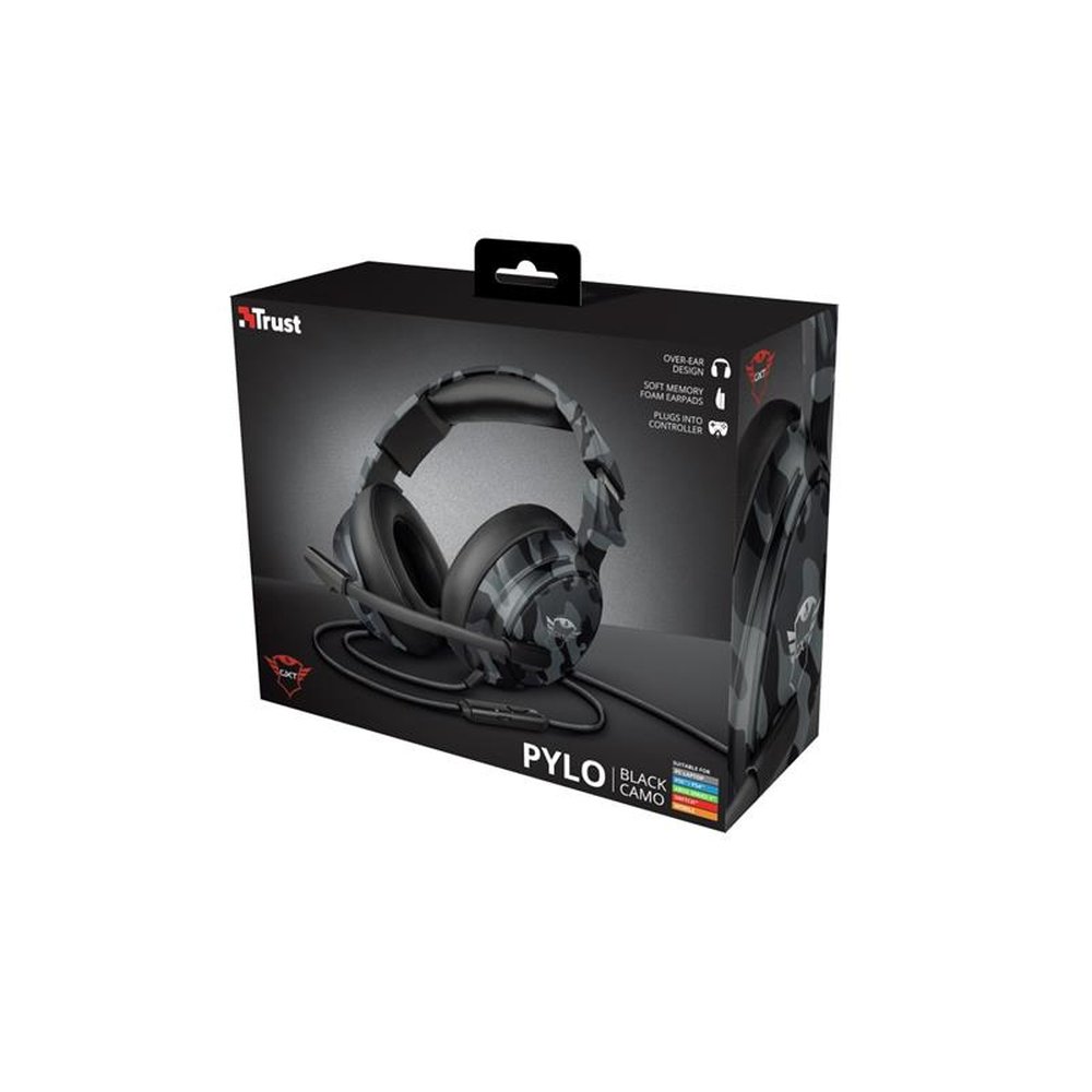 Headset Gamer Trust GXT 433K Pylo Mult Camuflado Preto