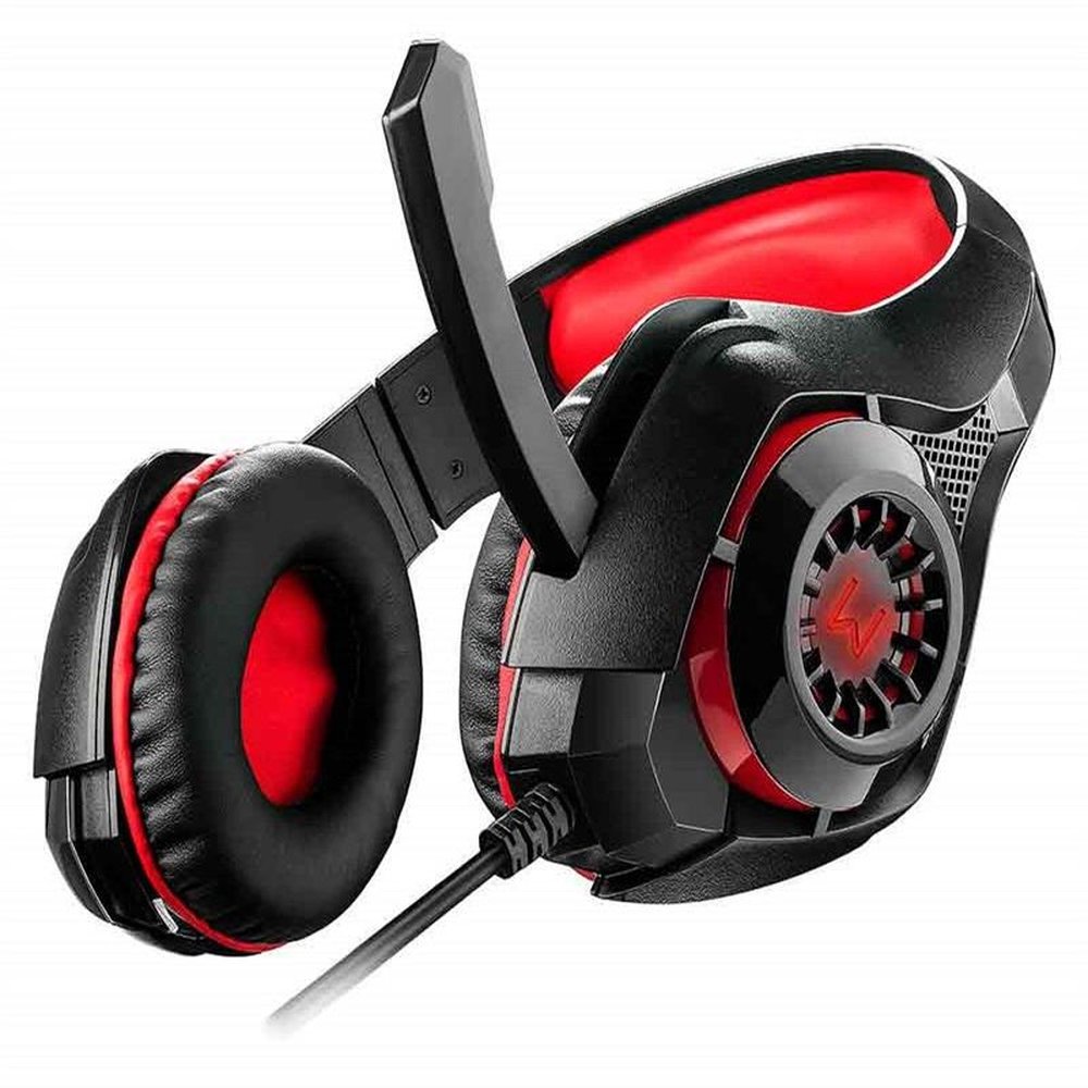 Headset Gamer Warrior Rama P3+USB Stereo Adaptador P2 LED Vermelho - PH219