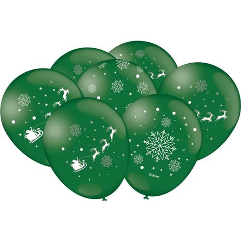 Balao Verde Classico Natal - Embalagem com 25 unidades.