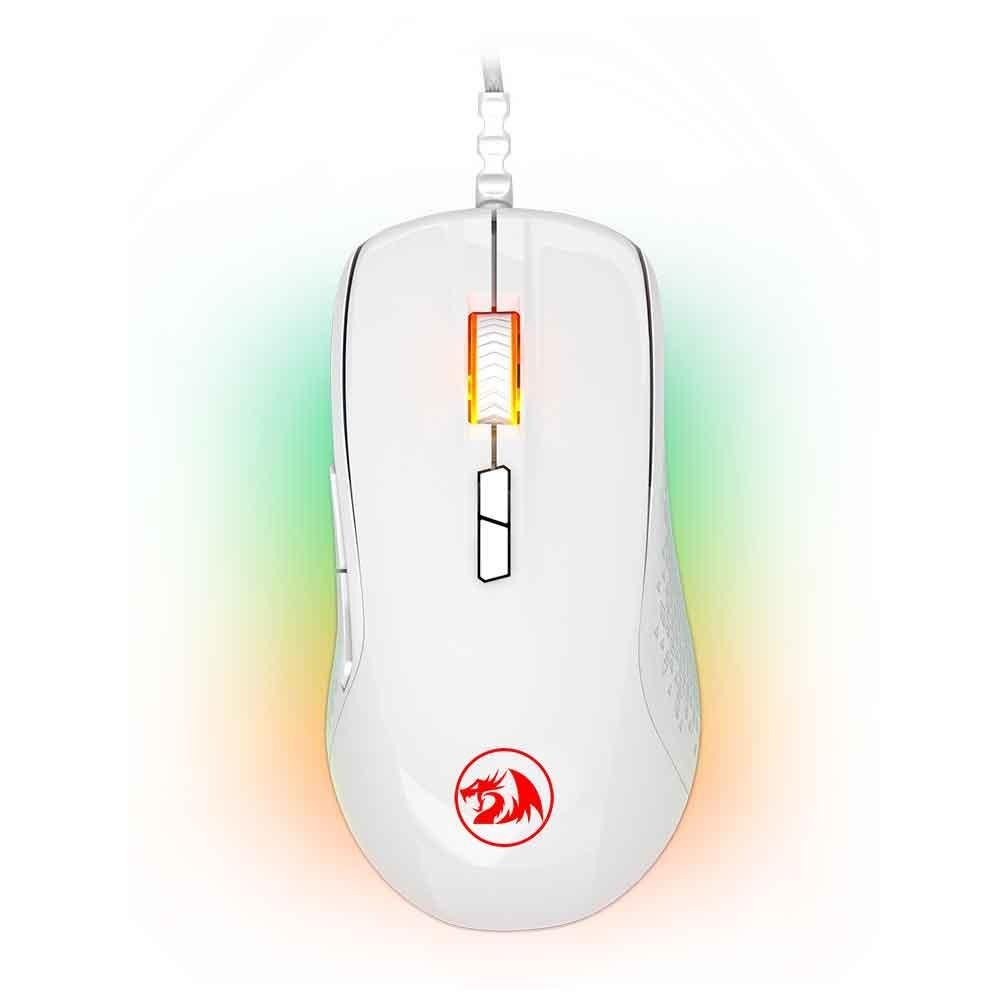 Mouse Gamer Redragon Stormage RGB 10000 DPI Branco - M718W